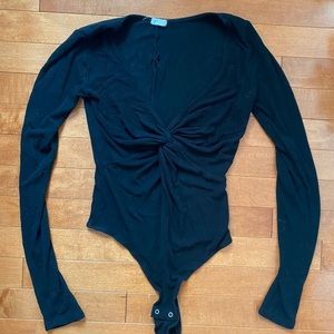 Garage Black Twist Long Sleeve Bodysuit